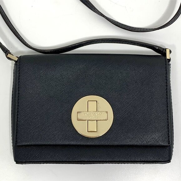 KATE SPADE Black Saffiano Leather ASTOR COURT Turnlock Flap Crossbody Bag - Picture 1 of 13